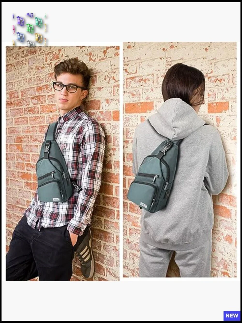 Crossbody Sling Bag Casual Shoulder Backpack Travel Daypack Hiking